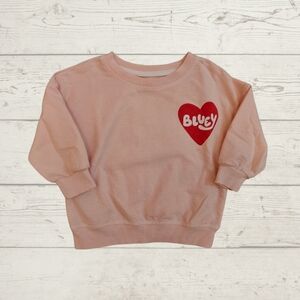 Bluey Valentine's Pink Sweatshirt Size 12m